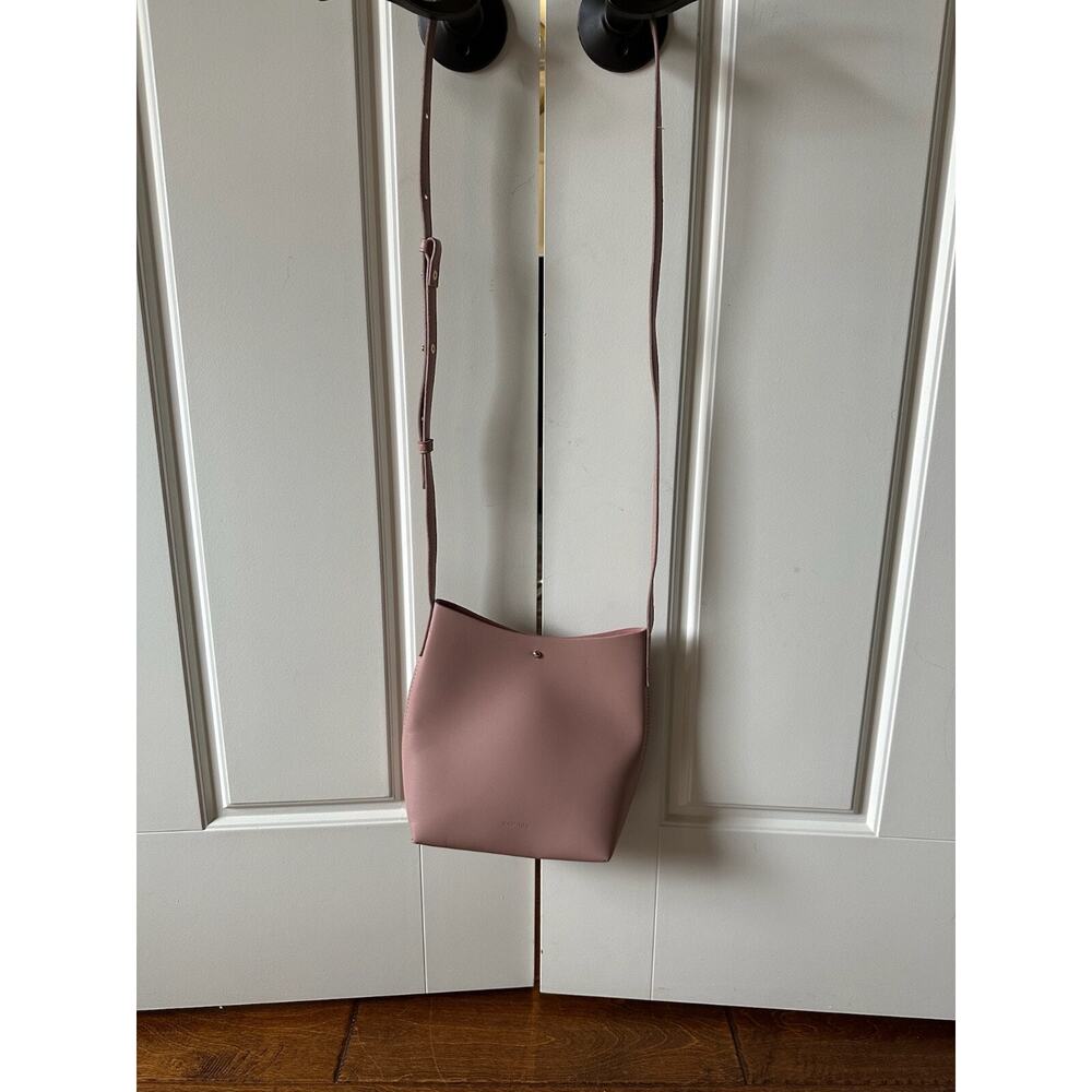 SAMARA‎ Peony Pink Leather Bucket Bag Crossbody Shoulder Bag